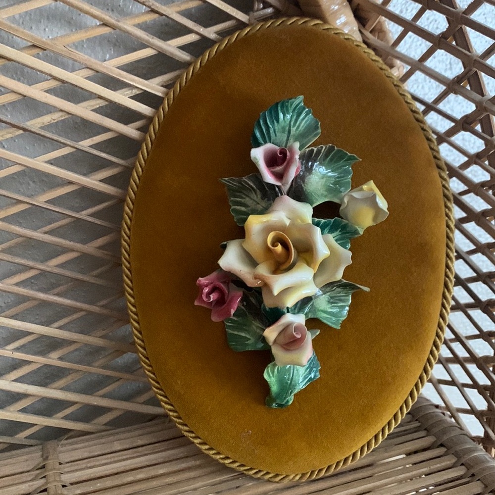Vintage Porcelain Flower Wallhanging